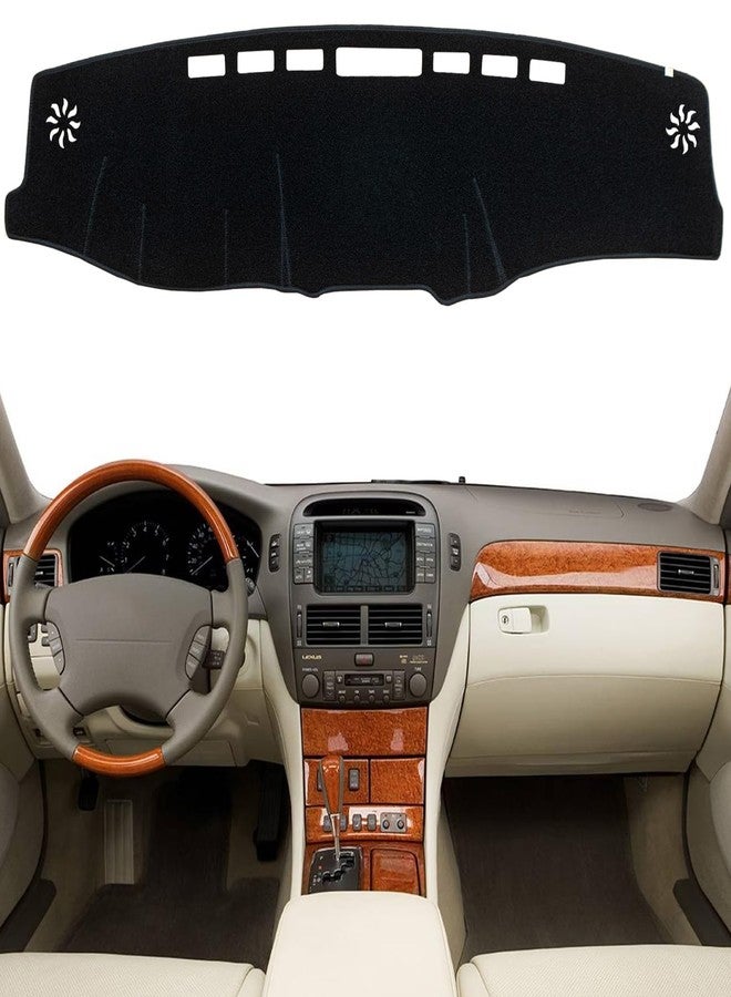 KEYOOG Dashboard Cover Dash Mat Fit for 2006-2001 Le-xus LS430 (for Left Hand Drive),Car Dash Board Mat Anti-Glare Carpet,Non-Slip Pad Sunshield Protector (Black) - Image 1
